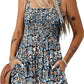 Flower Print Shorts Jumpsuit Summer Fashion Sleeveless Beach Bodysuit