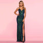 Robe dos nu à paillettes sexy pour femme européenne et américaine