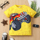 Fashion Children's Short-sleeved Cartoon Car Printing
