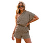Women's European And American Loose Slant Collar Jumpsuit Shorts