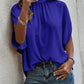 Women's Fashion Floral Print Slit Batwing Sleeve Top