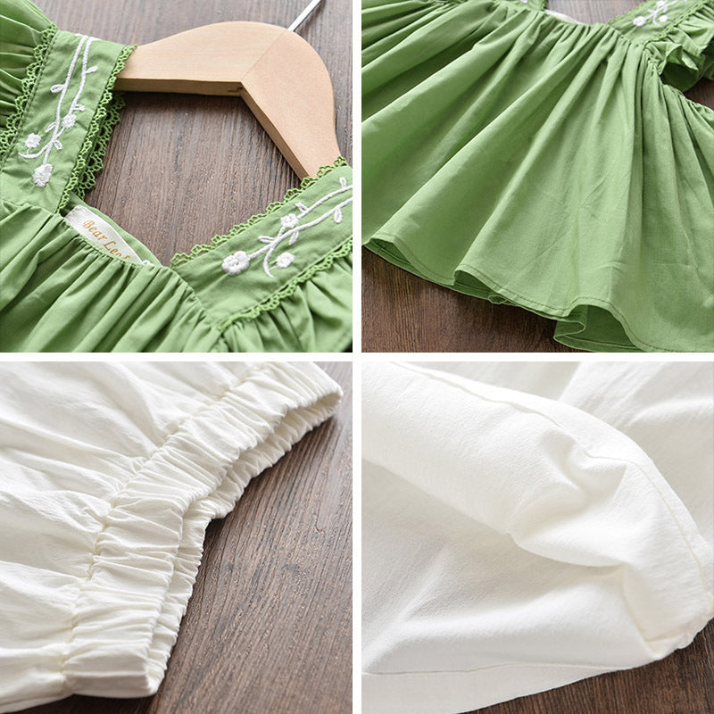 Ensemble deux pièces chemise et short sans manches pour enfants d'été