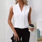 Solid Color V-neck Fashionable All-match Shirt