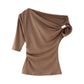 Women's Fashion Shoulder-baring Asymmetric Top