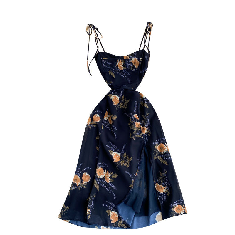 Ladies Chiffon Strap Seaside Resort Dress