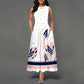 Womens Printed Crew-Neck Sleeveless Tank Dress
