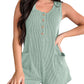 Contrast Color Striped Sleeveless Vest Jumpsuit