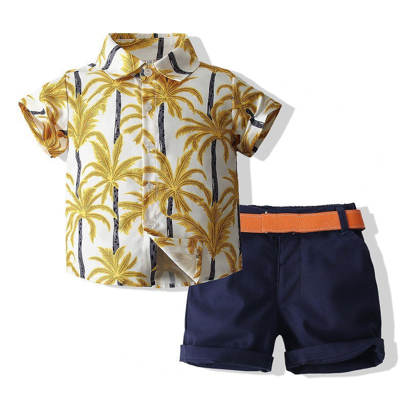 Boys Beach Style Short Sleeve Shirt Outfit