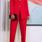 Solid Color Suit Collar Button Two-piece Set Suit