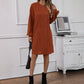 New European And American-style Loose-fitting Round-neck Long-sleeve Knit Dress For Women