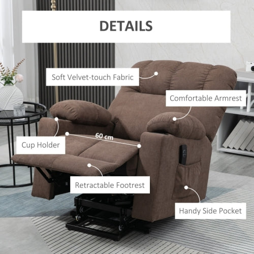 HOMCOM Electric Riser And Recliner Chair For Elderly, Power Lift Recliner Chair With Remote Control