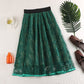 Spring And Summer Elastic High Waist Slimming Lace Crochet Hollow Large Swing A- Line Umbrella Skirt
