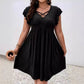 Women's Jacquard Ruffle Sleeve V-neck Dress