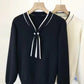 Thin Bottoming Shirt Gentle Lady's Bow Tie
