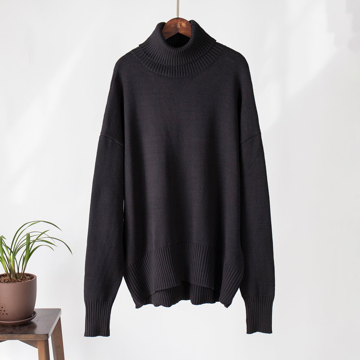 Pull à col roulé uni tendance pour femme