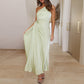 Women's Summer Drawstring Ruffle Shoulder Waist Hollow Dress