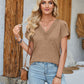 Women's Fashion Solid Color Casual T-shirt