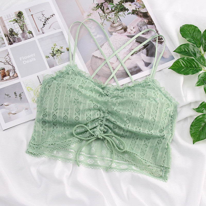 Drawstring Lace Wrap Chest Strapless Vest