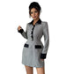 Button Long Sleeve Dress Plaid Women's Clothing