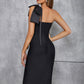 Sleeveless One-shoulder Tight Niche Split Bandage One-piece Dress