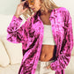Women's Fashion Long Sleeve Polo Collar Solid Color Loose Shirt
