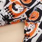 Boys Fashion Pumpkin Letters Printed Hooded Sweatshirt Pants Set