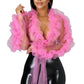 Long Sleeve Sheer Three Layer Mesh  Top Cardigan