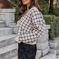 Plaid Cardigan Single-Breasted Casual Button Jacket