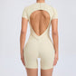 Backless Short Sleeve One-piece