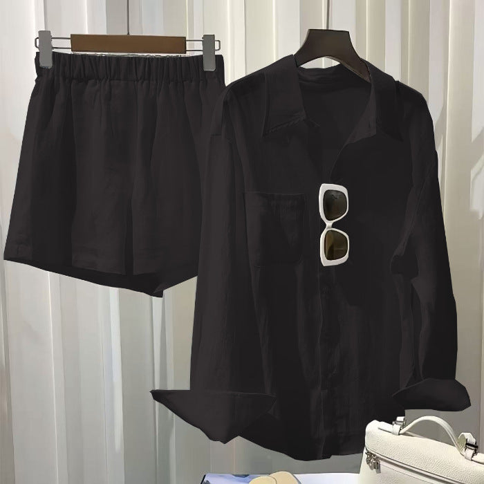 Versatile Loose-fit Shirt And Pants Two-piece Set