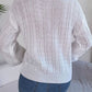 Casual Polo Collar Solid Color Plaid Long Sleeve Knitted Pullover Sweater