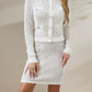 Knitted Cardigan Pocket Button Suit