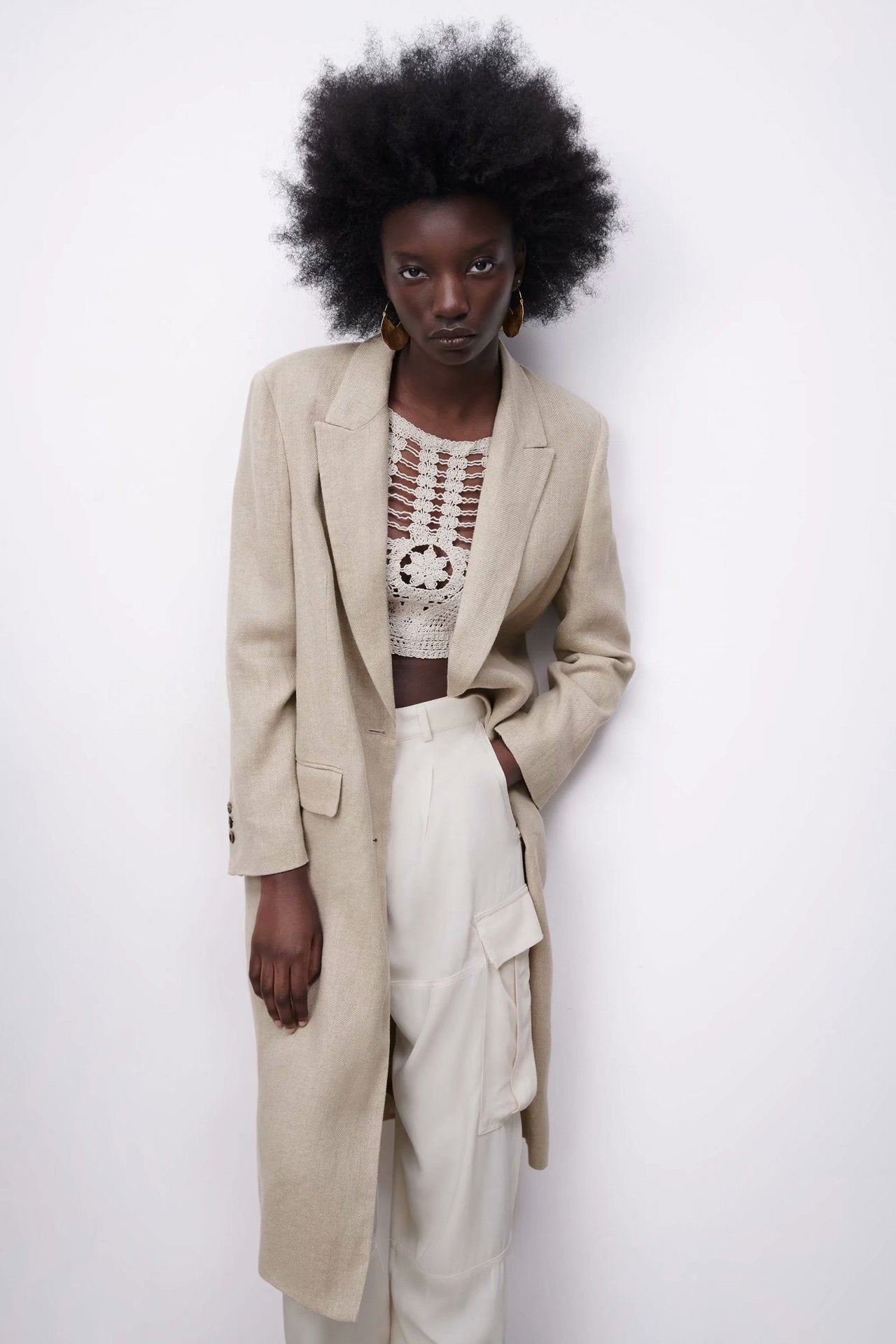 Summer Linen Neutral Wind Coat Mid-length Suit Jacket