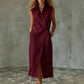 Slim-fit Elegant Single-breasted Dress With A Stand-up Collar For Women