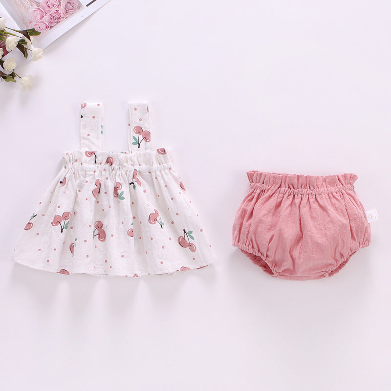 Baby Small Skirt Suit Cute Suspender Skirt Two-piece Set
