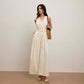 Women's Solid Color And V-neck Sleeveless Fashion Casual Jumpsuit