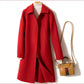 Double Faced Cashmere Womens Mid Length Loose Wool Coat