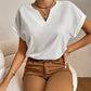 Women's Simple Roll Short-sleeved Casual T-shirt