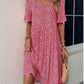 Summer U-neck Floral Fashion Loose Dress