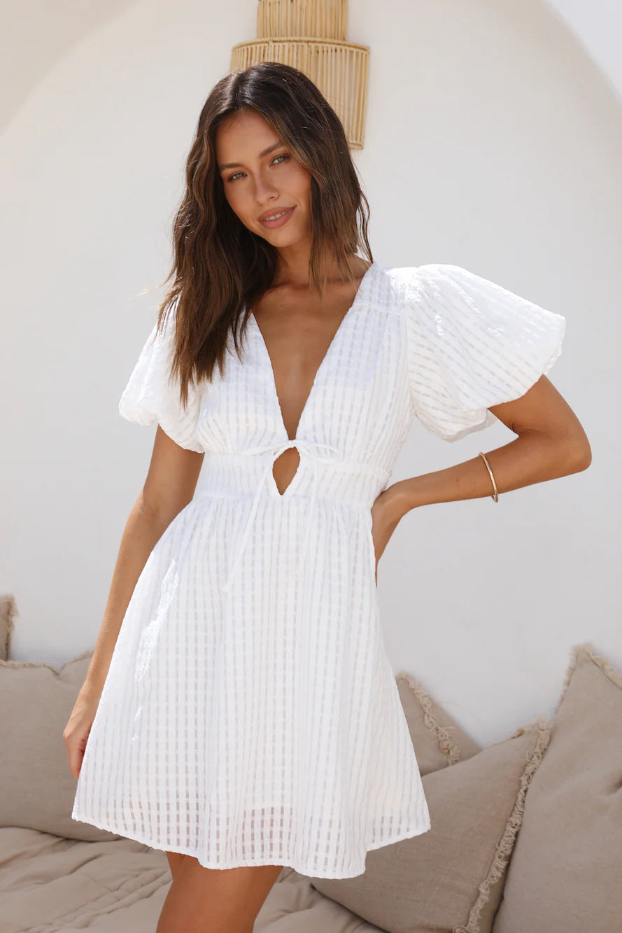 Polyester Kite Flying Dress White Female