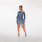Women's Fashion Drawstring Ruched Tie Long Sleeve Dress