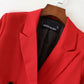 Flap Double-pocket Double-breasted Decorative Long-sleeved Suit Jacket