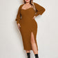 Outerwear Bra Top Backless Dress High Slit