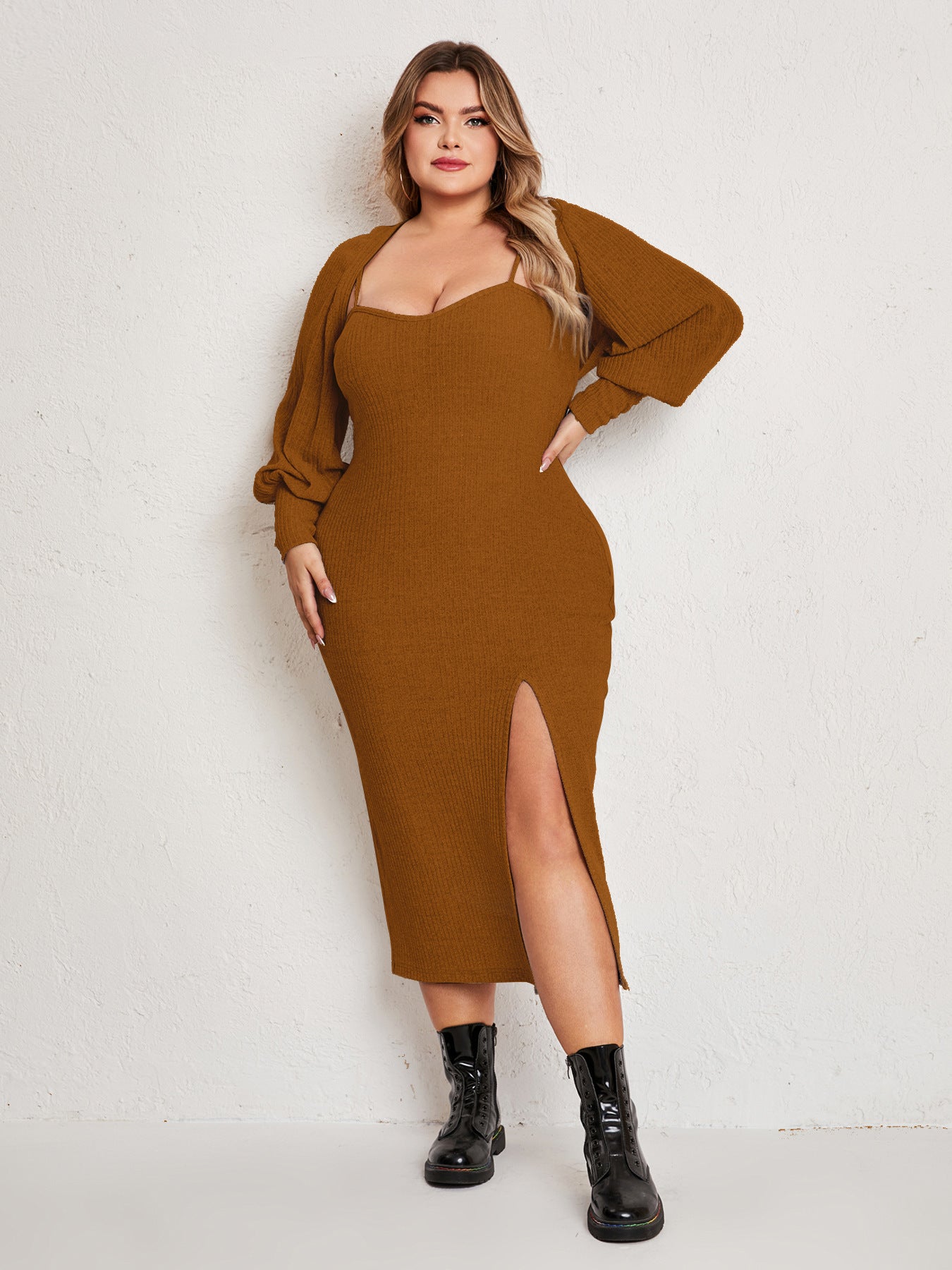 Outerwear Bra Top Backless Dress High Slit