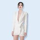 Women's White Single-breasted Business Suit Dress