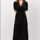 Christmas Velvet Women's Short Sleeve Nipped-waist Pocket Dress
