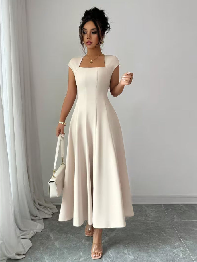 Fashionable And Elegant Slim-fit Tank Dress With A-line Skirt For Women
