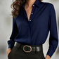 Women's Solid Color Loose Button Lapel Shirt