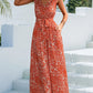Women's Spring And Summer New Leopard Print V-neck Lace-up Long Dress