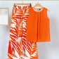 Womens Sleeveless Irregular Tank Top And Pants Fashionable Printed Two-Piece Set